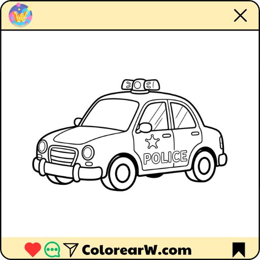 Coche de Policía para colorear thumbnail