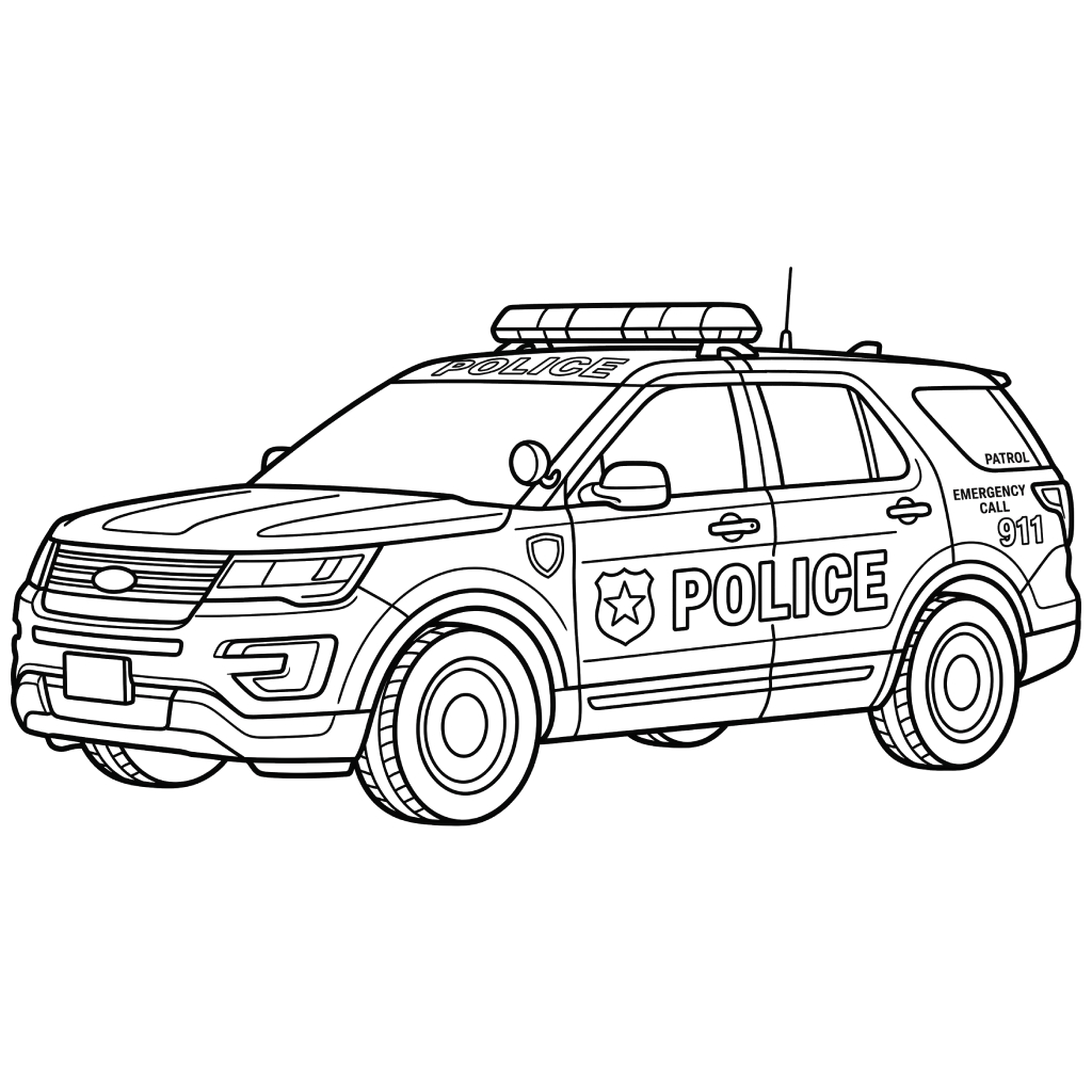 Coche de Policía para colorear