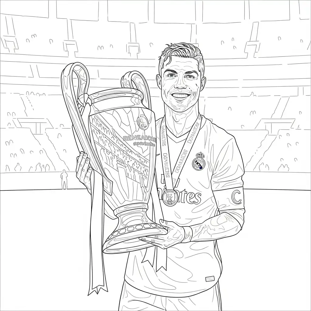 niños Cristiano Ronaldo páginas para colorear 1