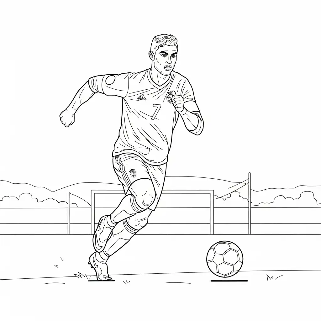 páginas para colorear imprimibles Cristiano Ronaldo