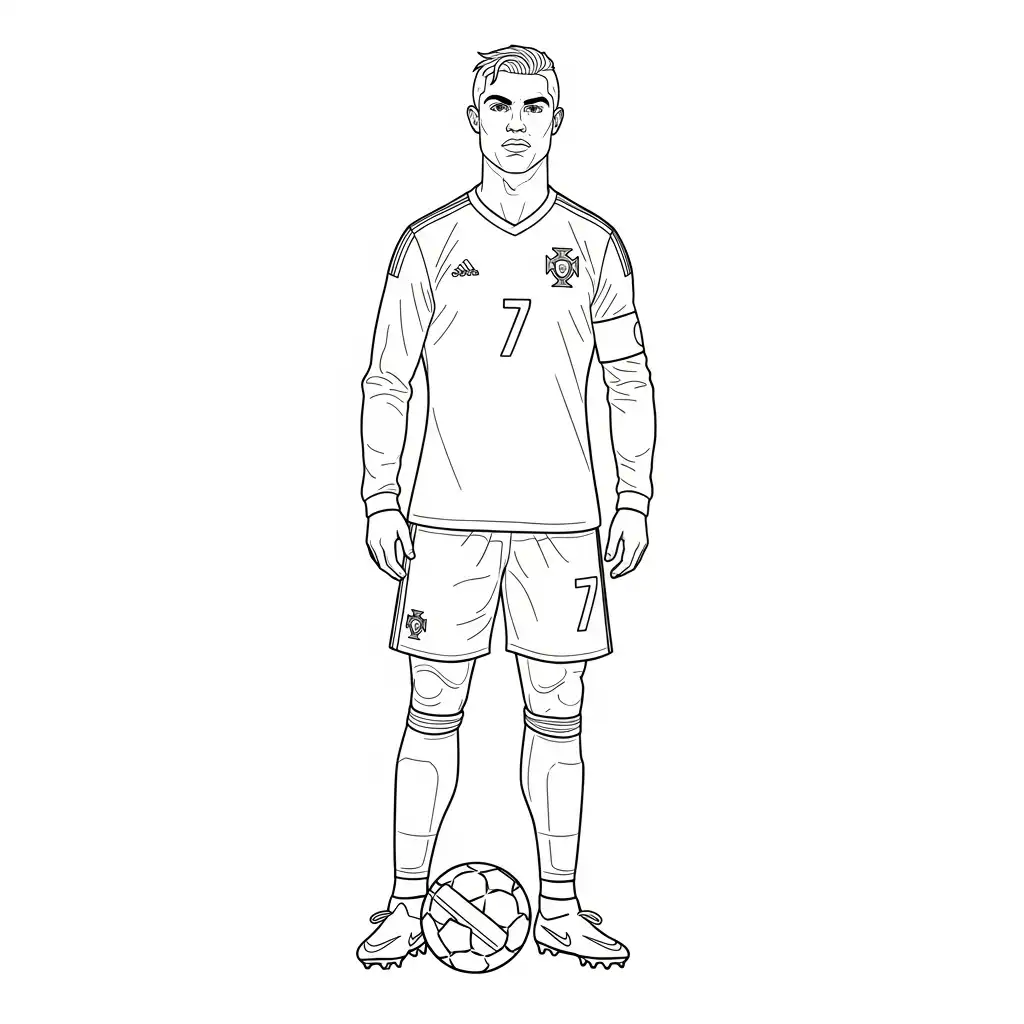 páginas para colorear para niños Cristiano Ronaldo