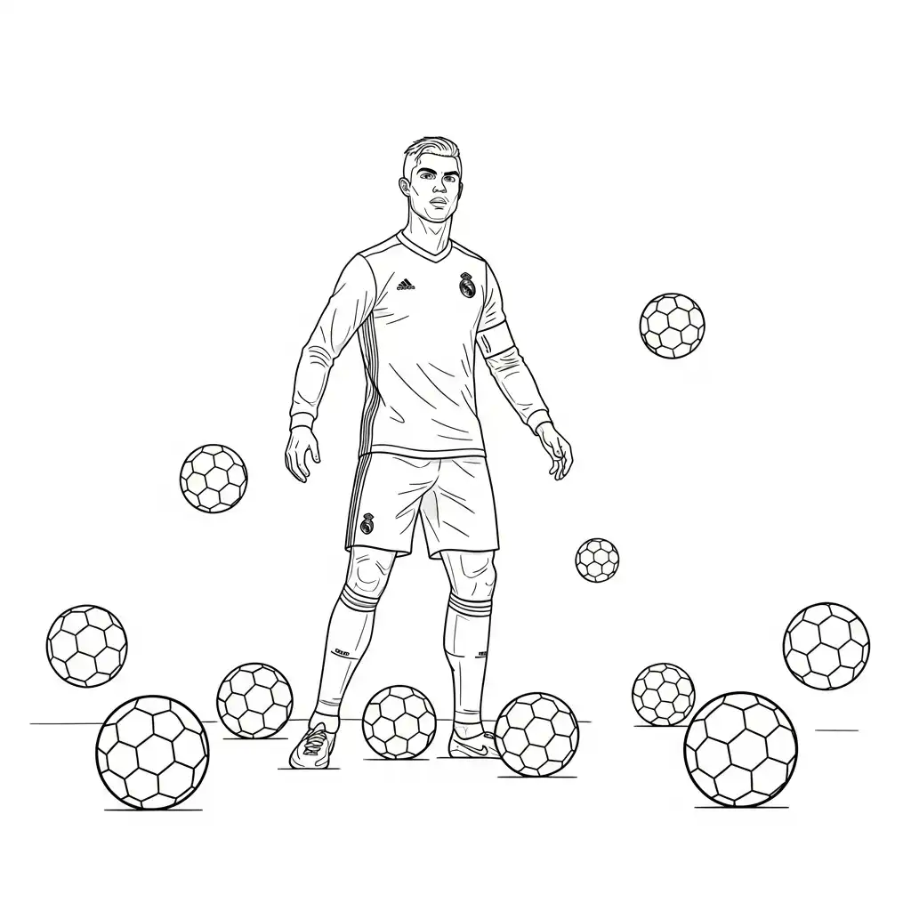 Cristiano Ronaldo páginas para colorear imprimibles 1