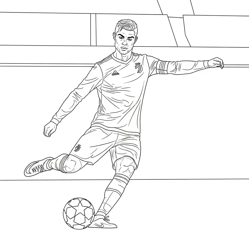 páginas para colorear detalladas de Cristiano Ronaldo
