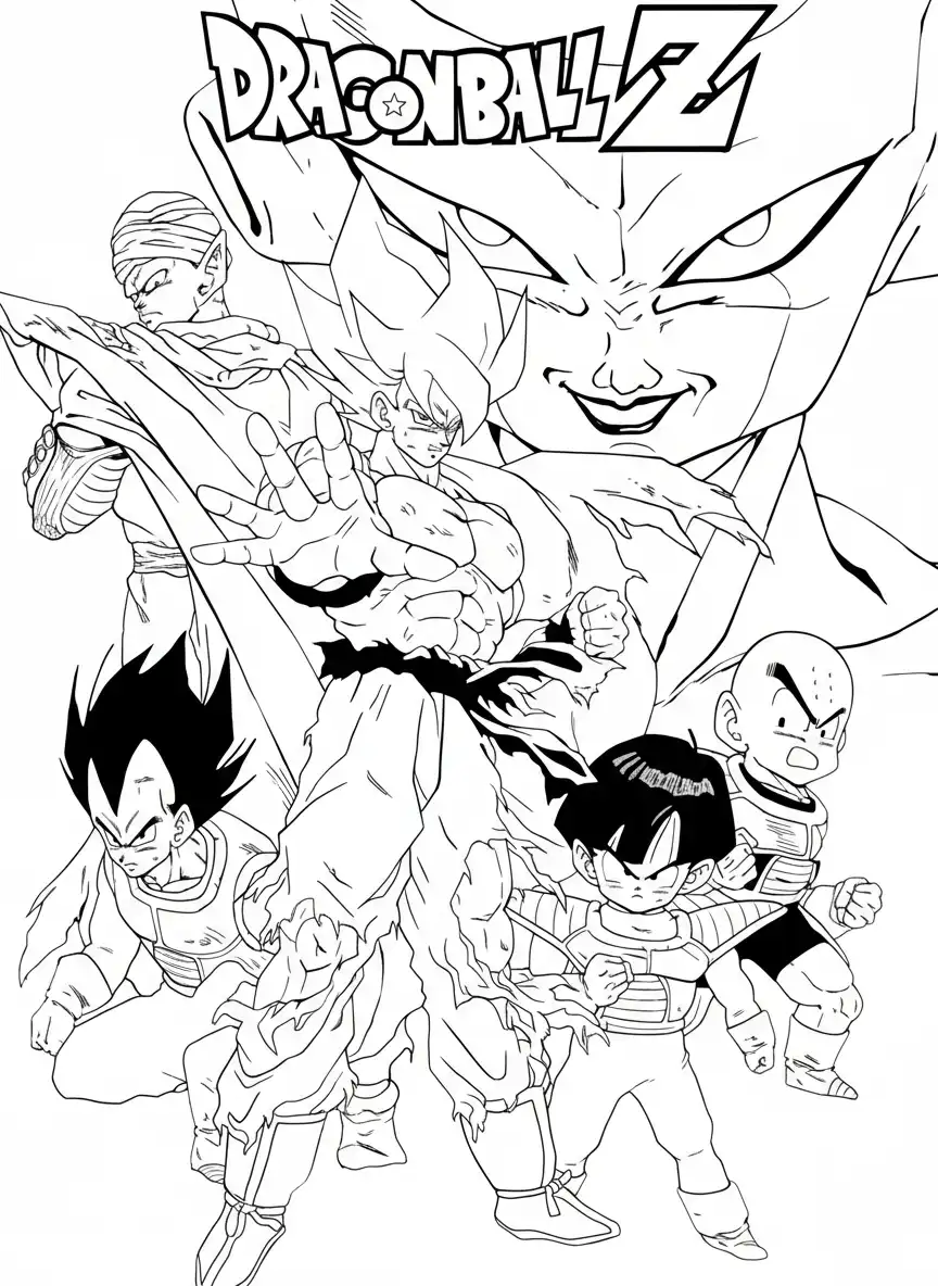Dragon Ball Z páginas para colorear de adornos