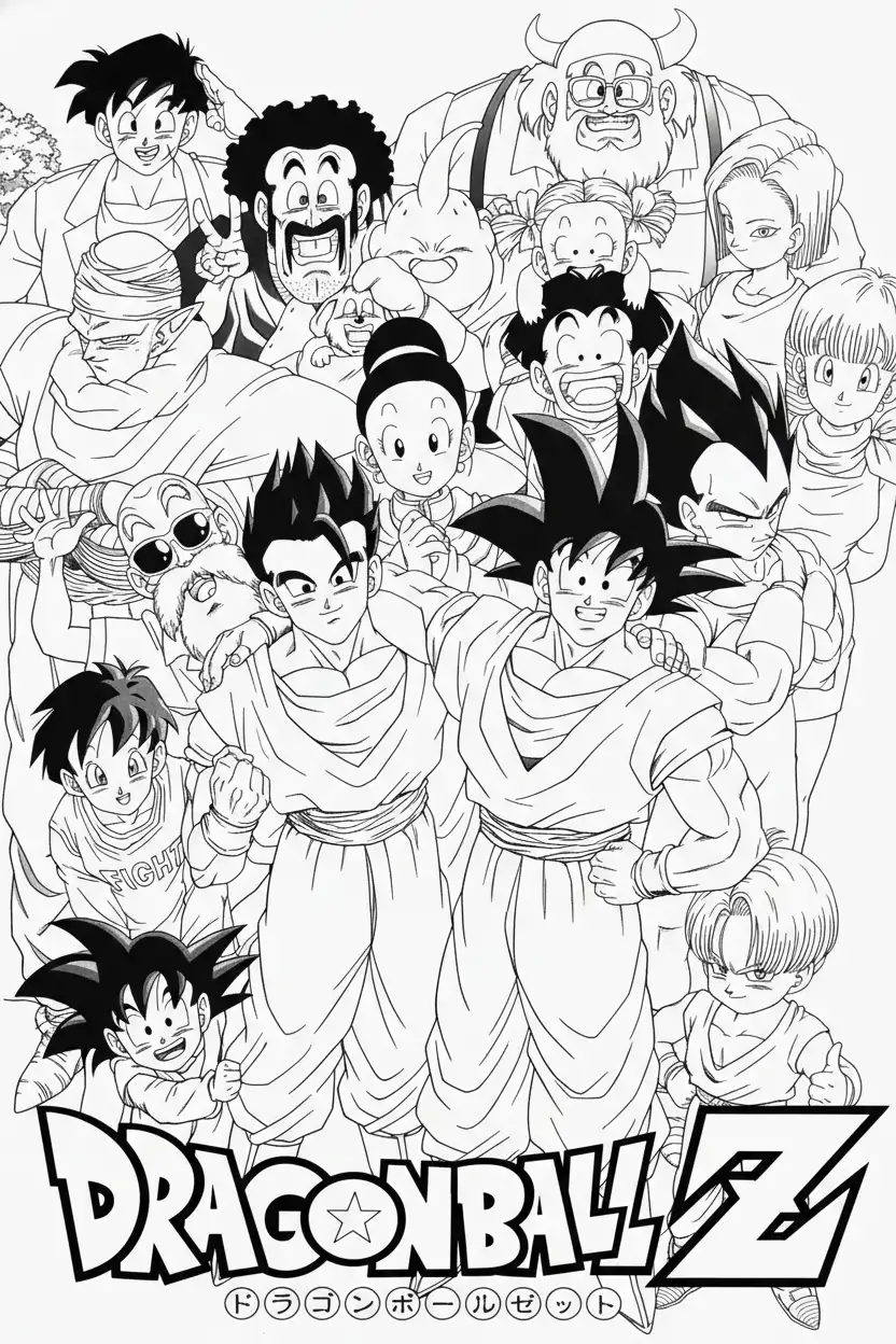 páginas para colorear para niños Dragon Ball Z
