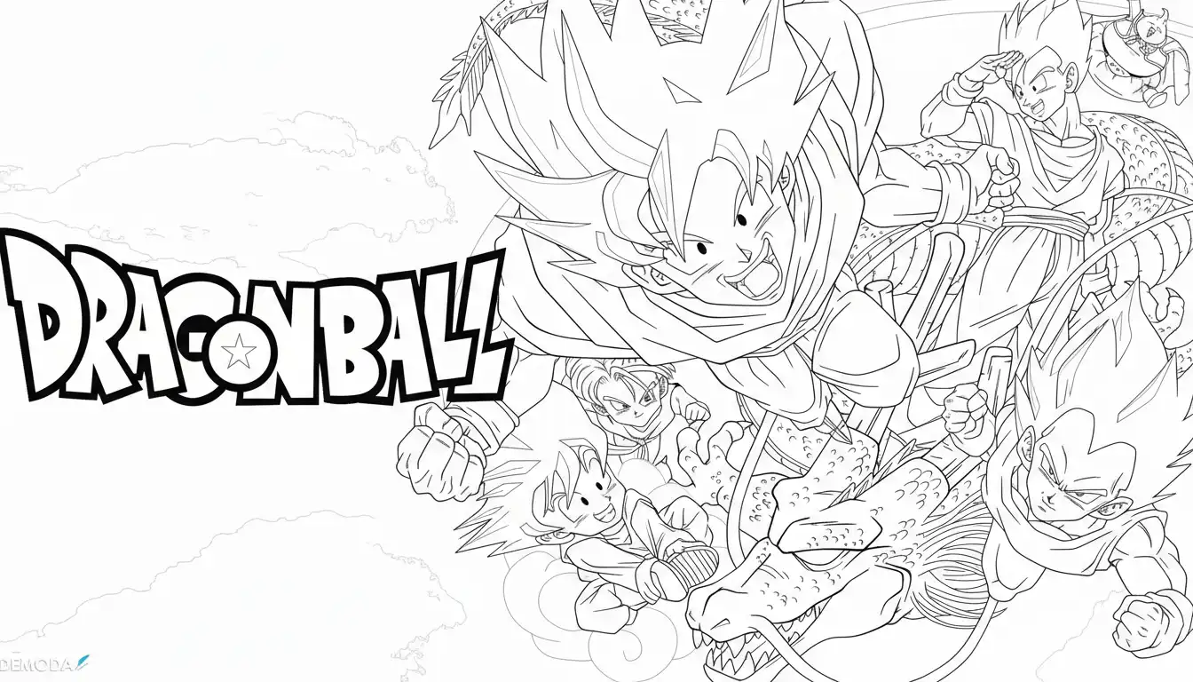 Dragon Ball Z páginas para colorear imprimibles 1