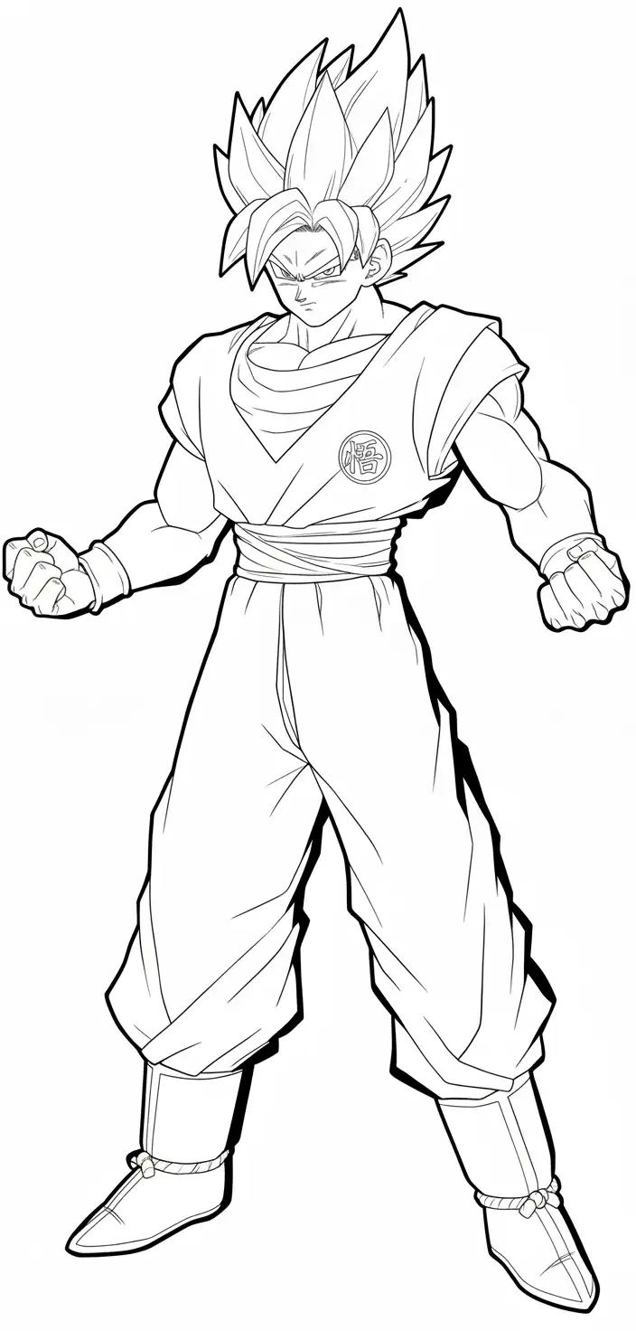 Dragon Ball Z páginas para colorear fáciles