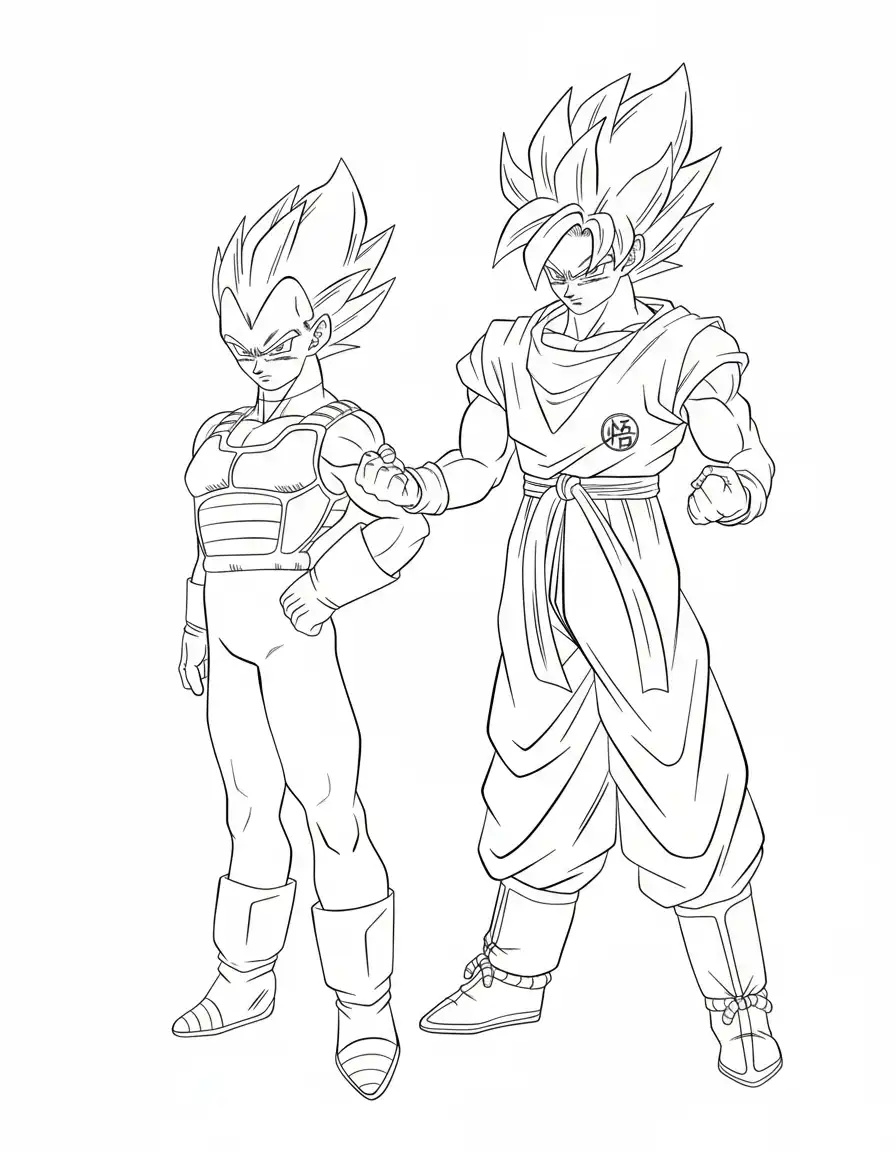 colorear páginas de Dragon Ball Z