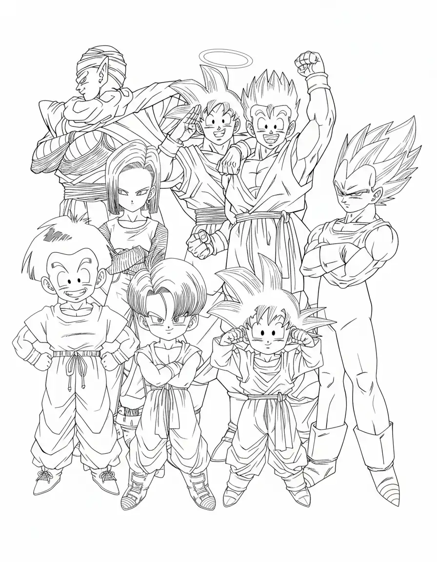 páginas para colorear Dragon Ball Z imprimibles gratis