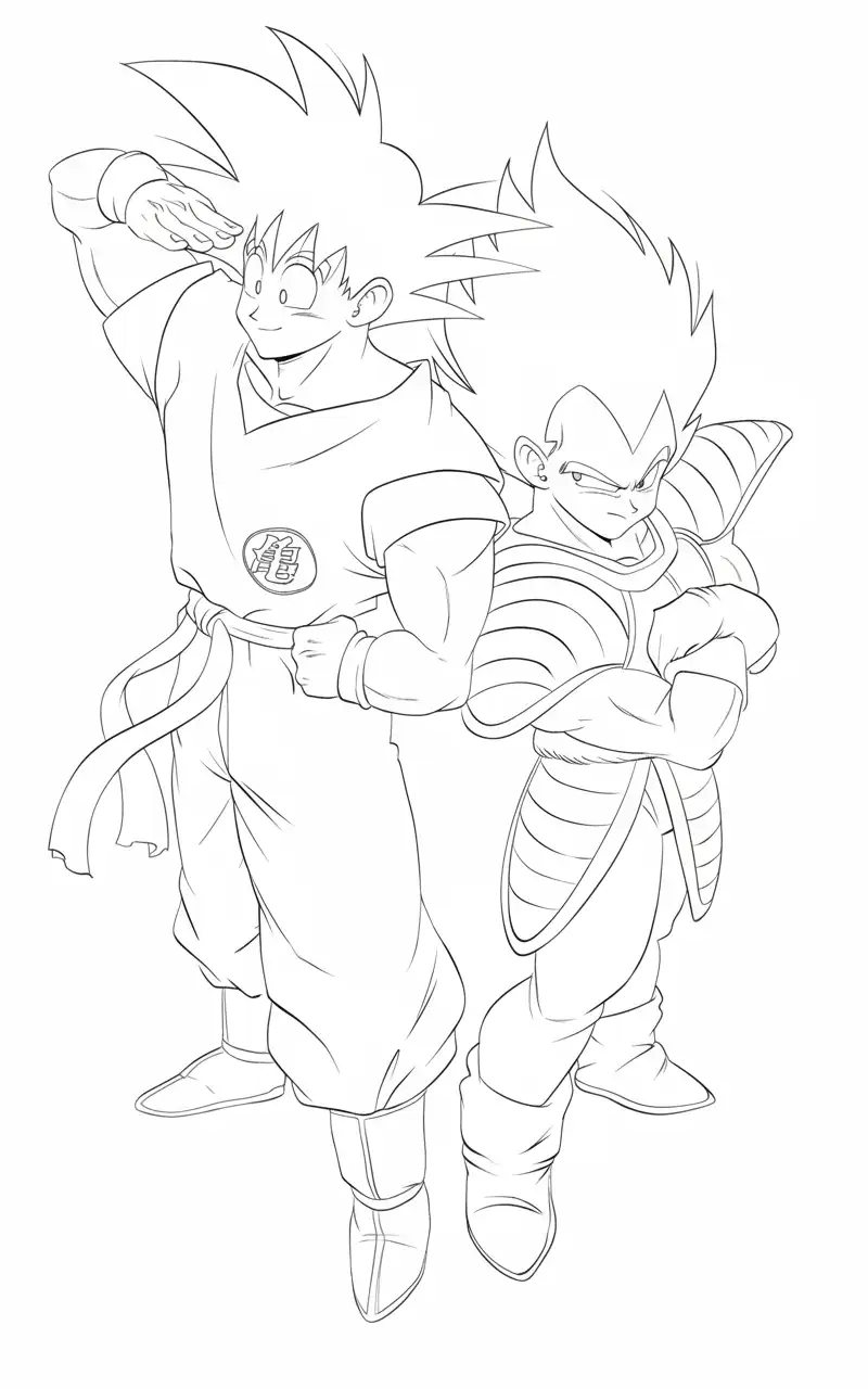 páginas para colorear gratis Dragon Ball Z para adultos