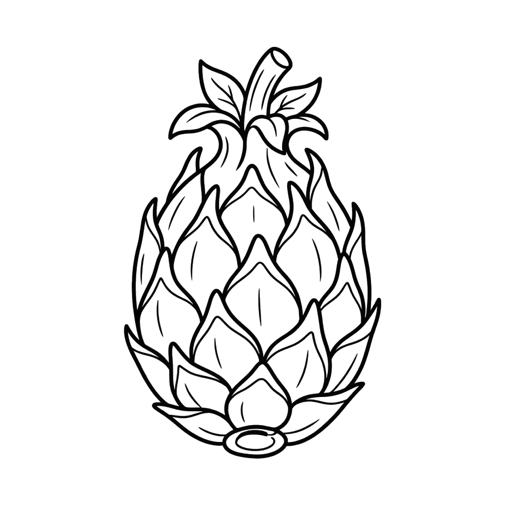 páginas para colorear gratis Fruta del dragón para adultos