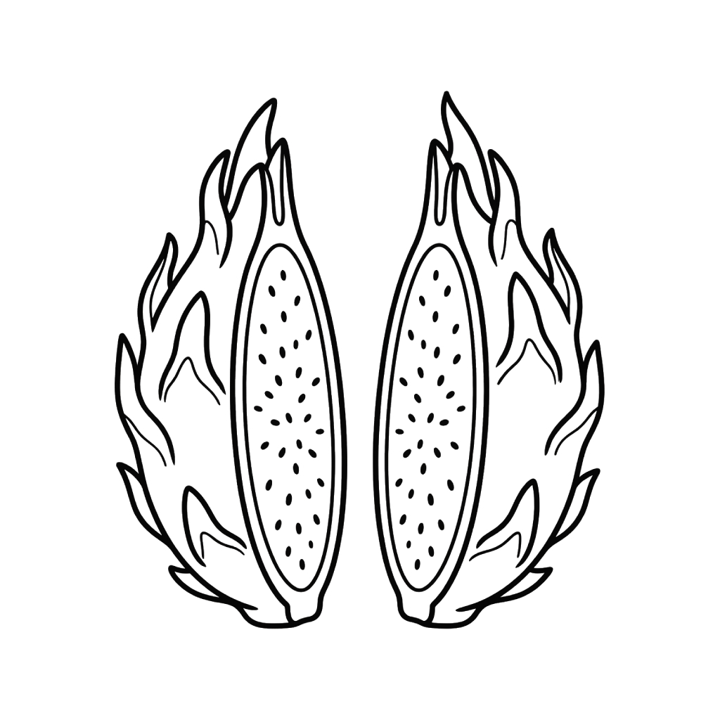 Fruta del dragón páginas para colorear para imprimir