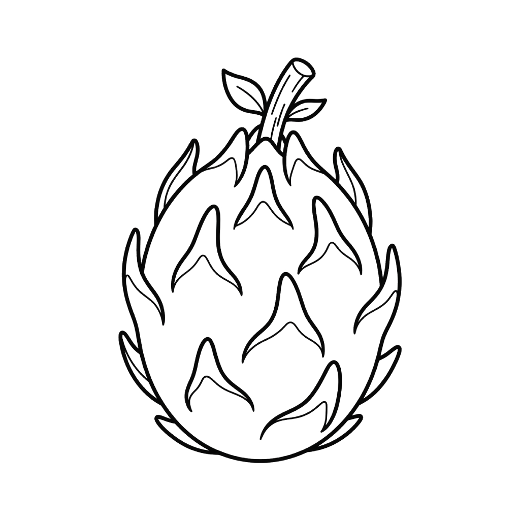 páginas para colorear lindas y fáciles de Fruta del dragón