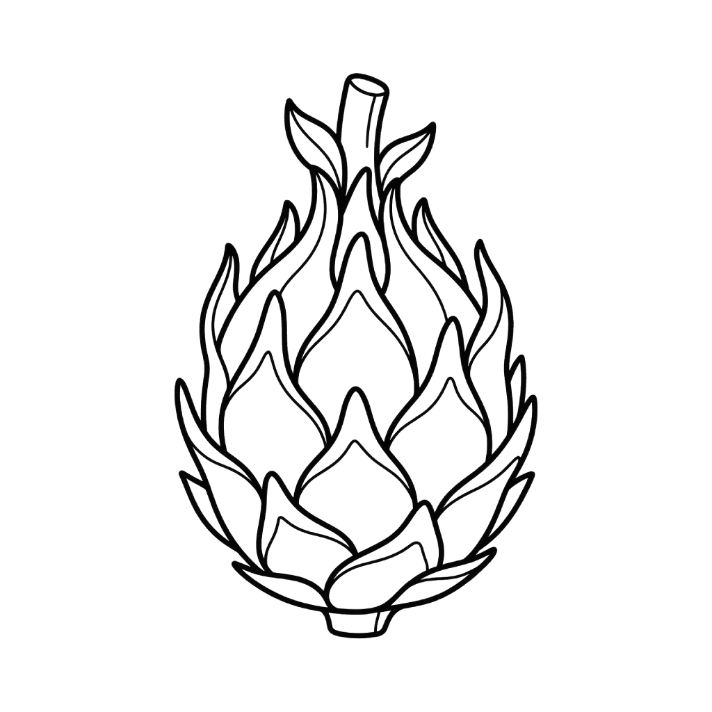 felices páginas para colorear Fruta del dragón