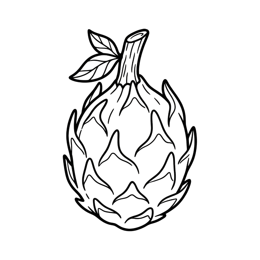 Fruta del dragón páginas para colorear para imprimir 1