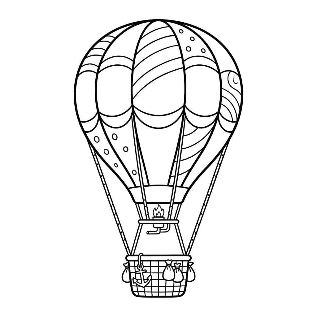 Globo Aerostático páginas para colorear para niños