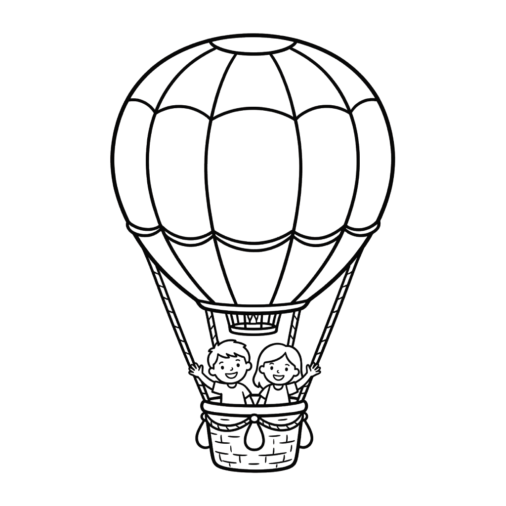 páginas para colorear Globo Aerostático