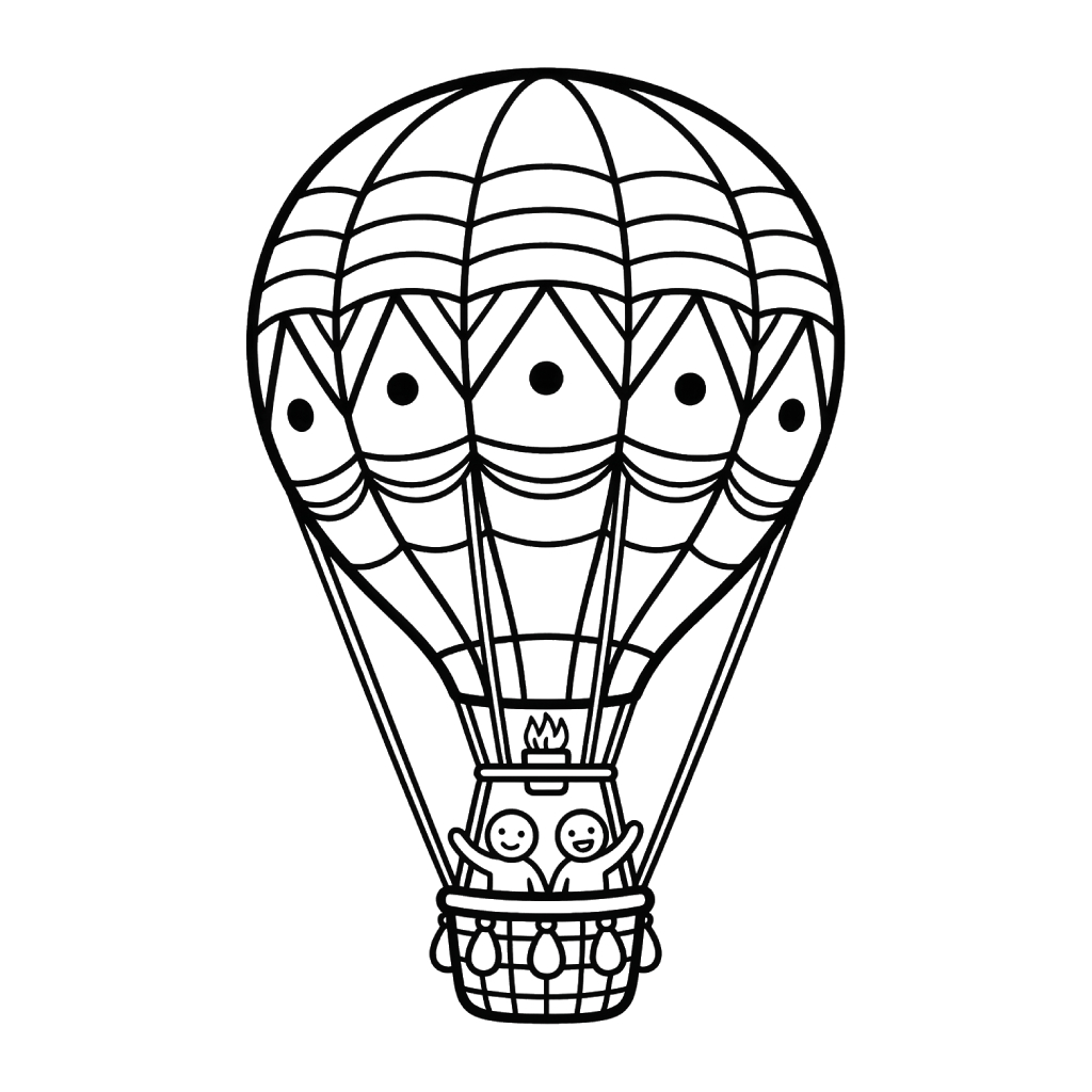 Globo Aerostático páginas para colorear fáciles