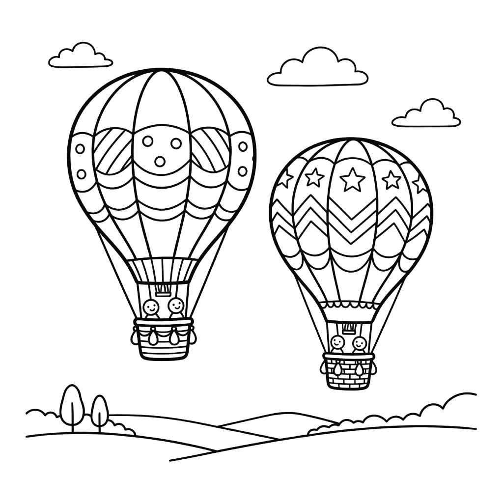páginas para colorear para Globo Aerostático 1