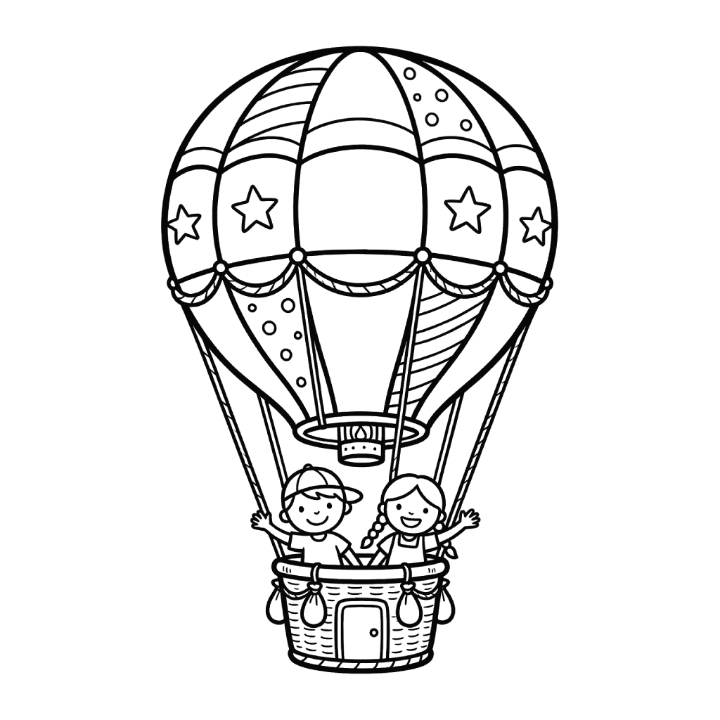 páginas para colorear para Globo Aerostático 2