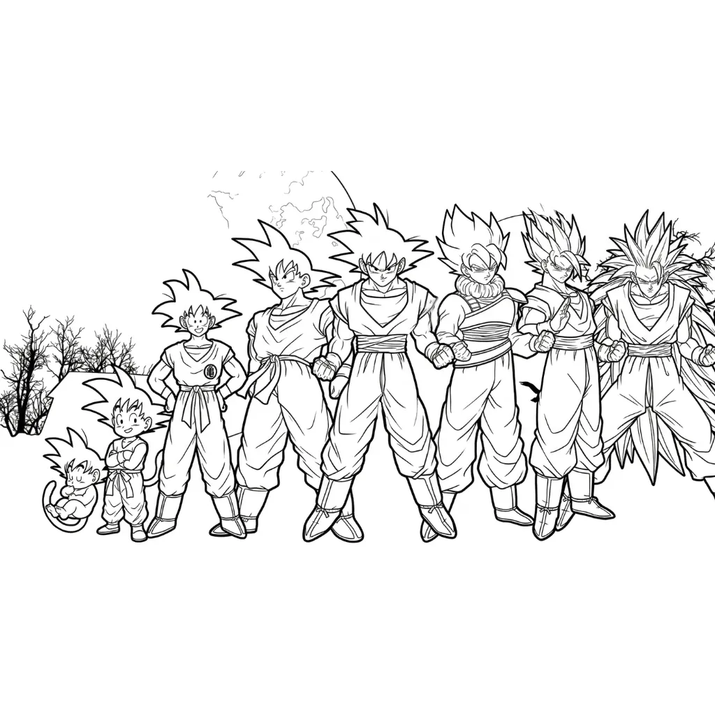 Goku páginas para colorear para adultos