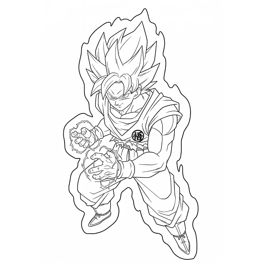 páginas para colorear kawaii lindas Goku