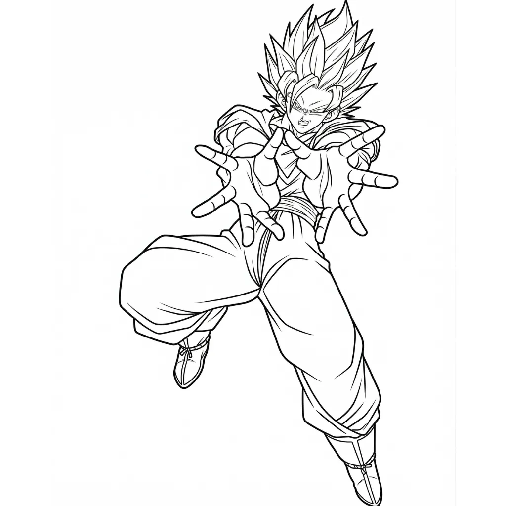 páginas para colorear Goku imprimibles