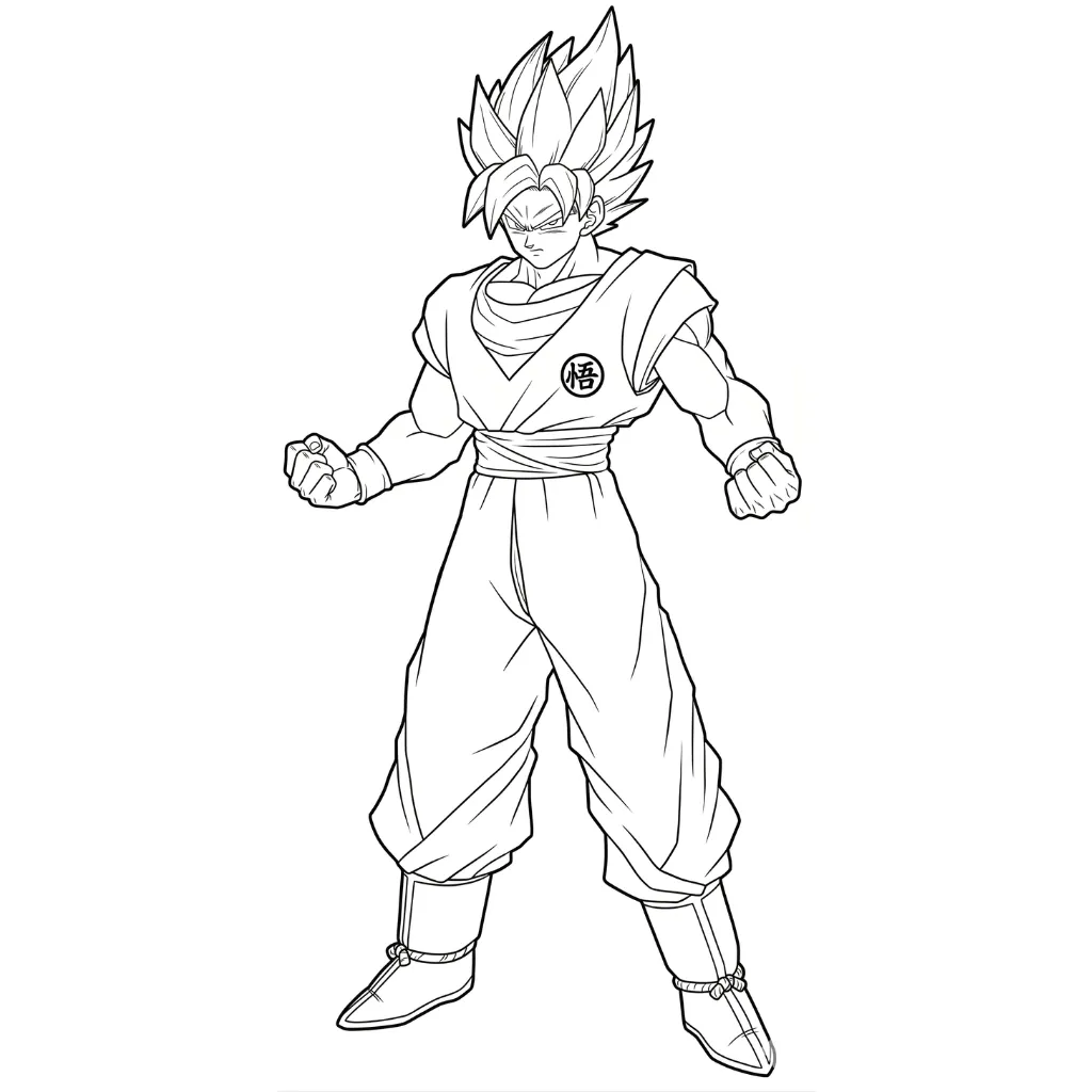 lindas páginas para colorear Goku