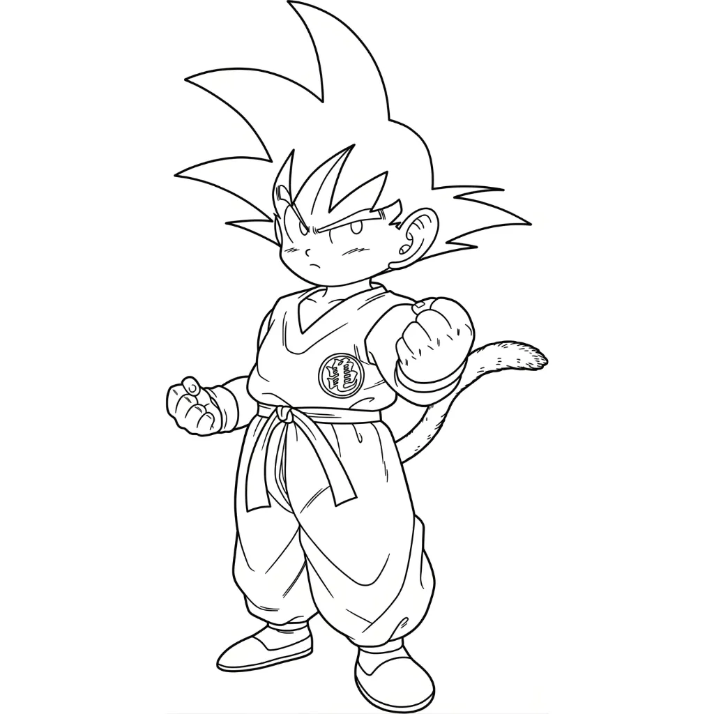 páginas para colorear Goku imprimibles 1