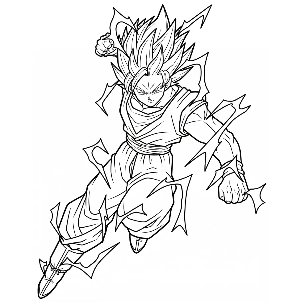 páginas para colorear Goku imprimibles gratis