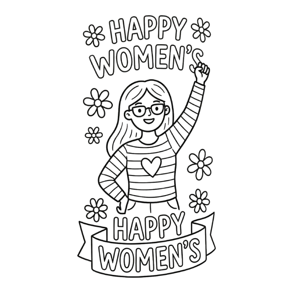 Feliz día de la mujer 13 páginas para colorear para Happy Women’s Day