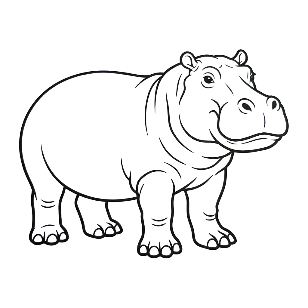 Nilpferd-Zeichnungen Ausmalbilder