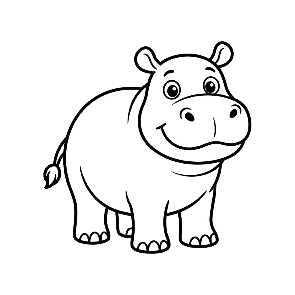 Nilpferd-Ornamente Ausmalbilder