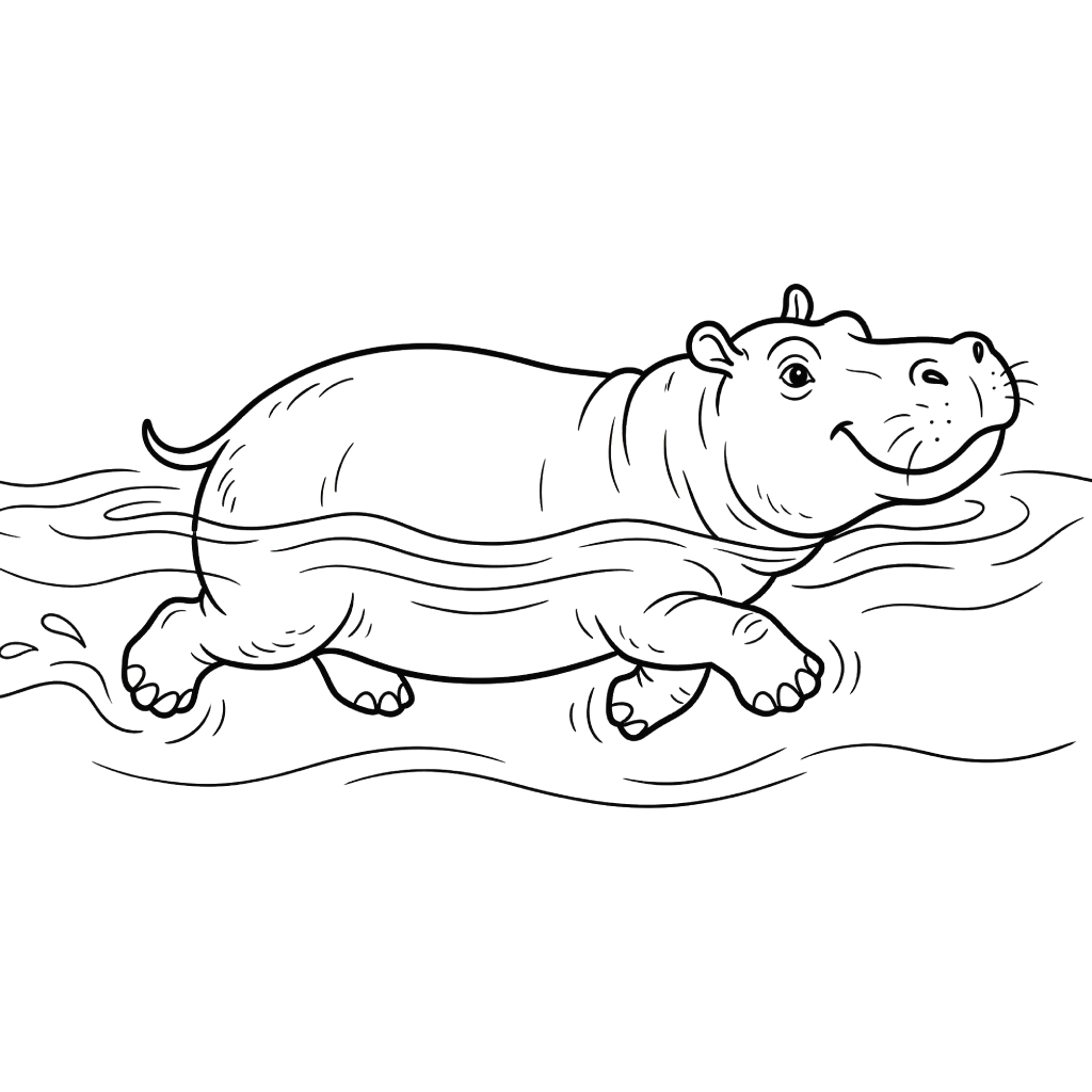 Nilpferd-Druckvorlagen
