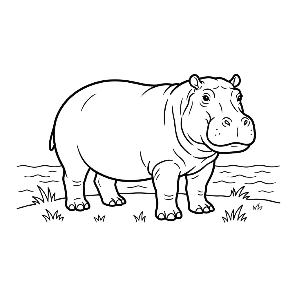 Nilpferd Ausmalbilder Seiten