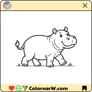 Hipopótamo para colorear thumbnail