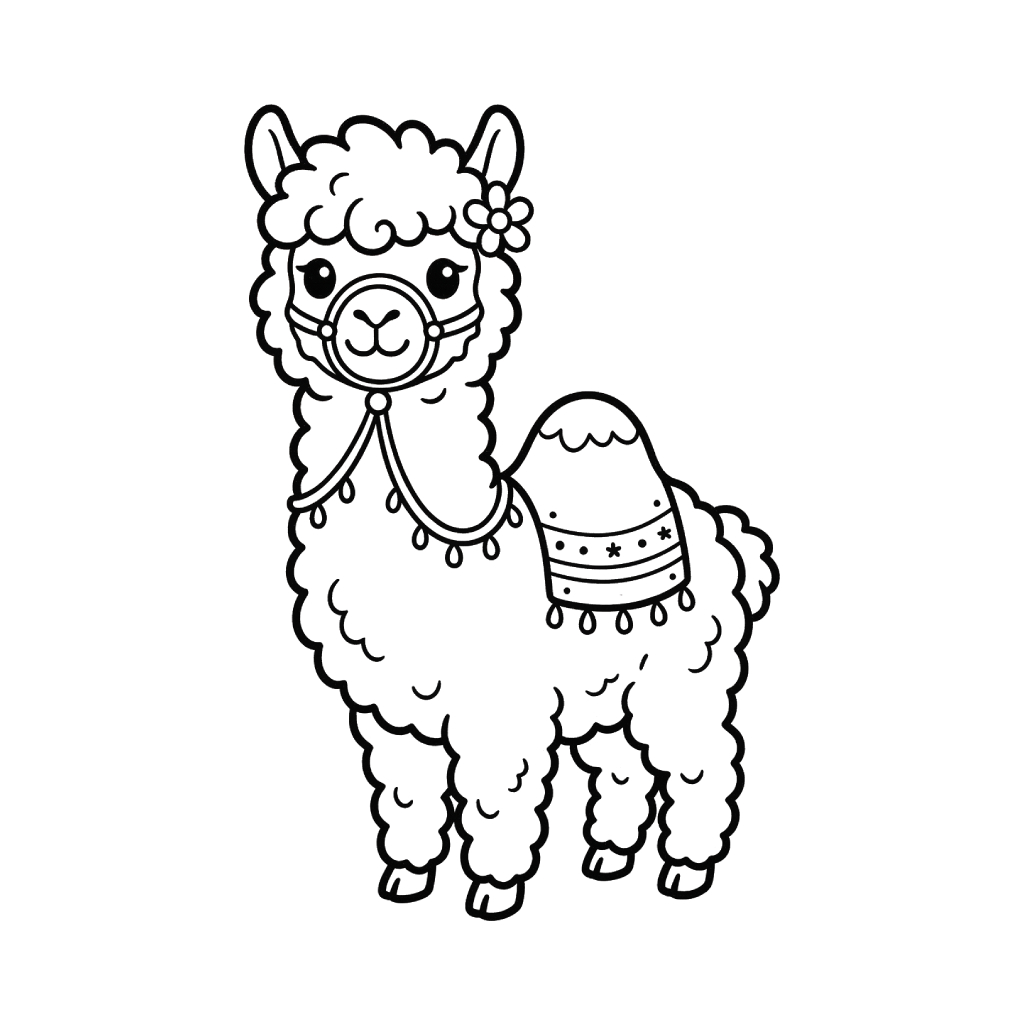 páginas para colorear para La Alpaca 1