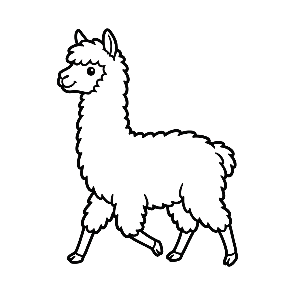 páginas para colorear La Alpaca imprimibles gratis 2
