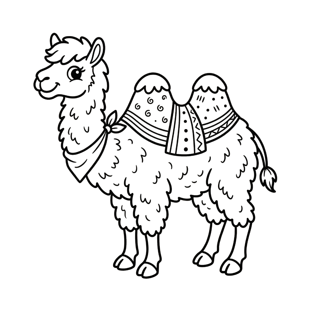 La Alpaca páginas para colorear gratis 1