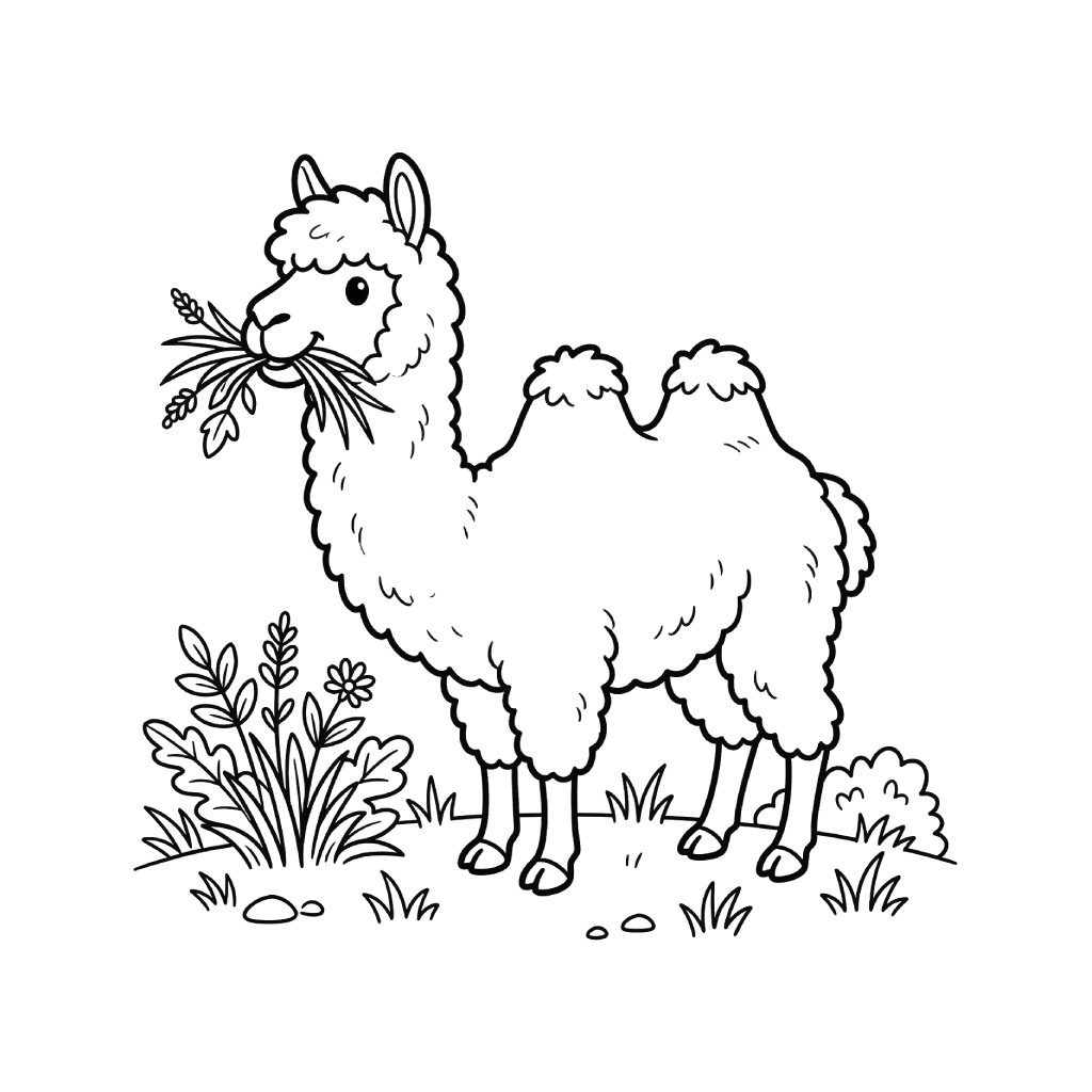 La Alpaca páginas para colorear gratis 2