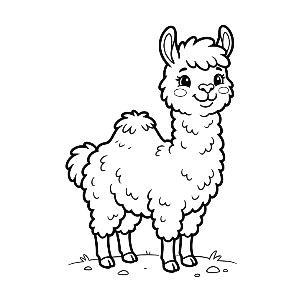 La Alpaca páginas para colorear para imprimir gratis