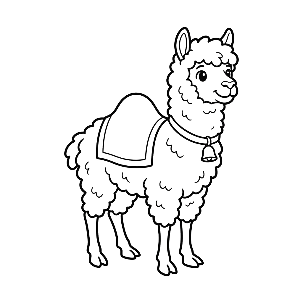 páginas para colorear La Alpaca imprimibles gratis