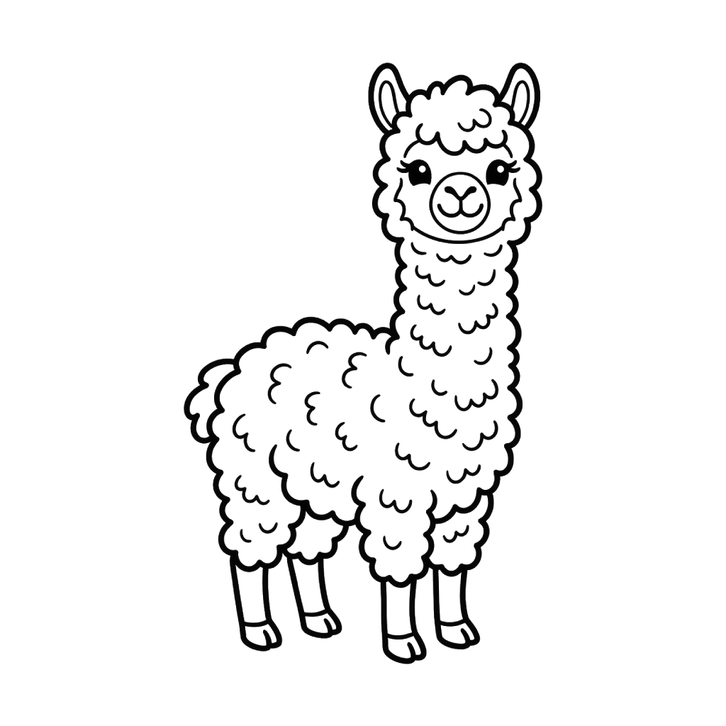 páginas para colorear La Alpaca imprimibles gratis 1