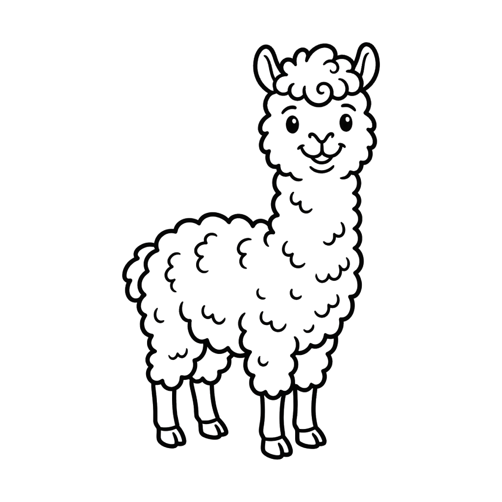 La Alpaca para colorear