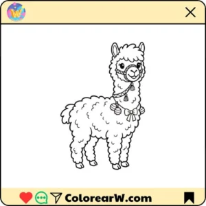 La Alpaca para colorear thumbnail
