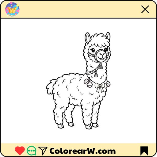 La Alpaca para colorear thumbnail