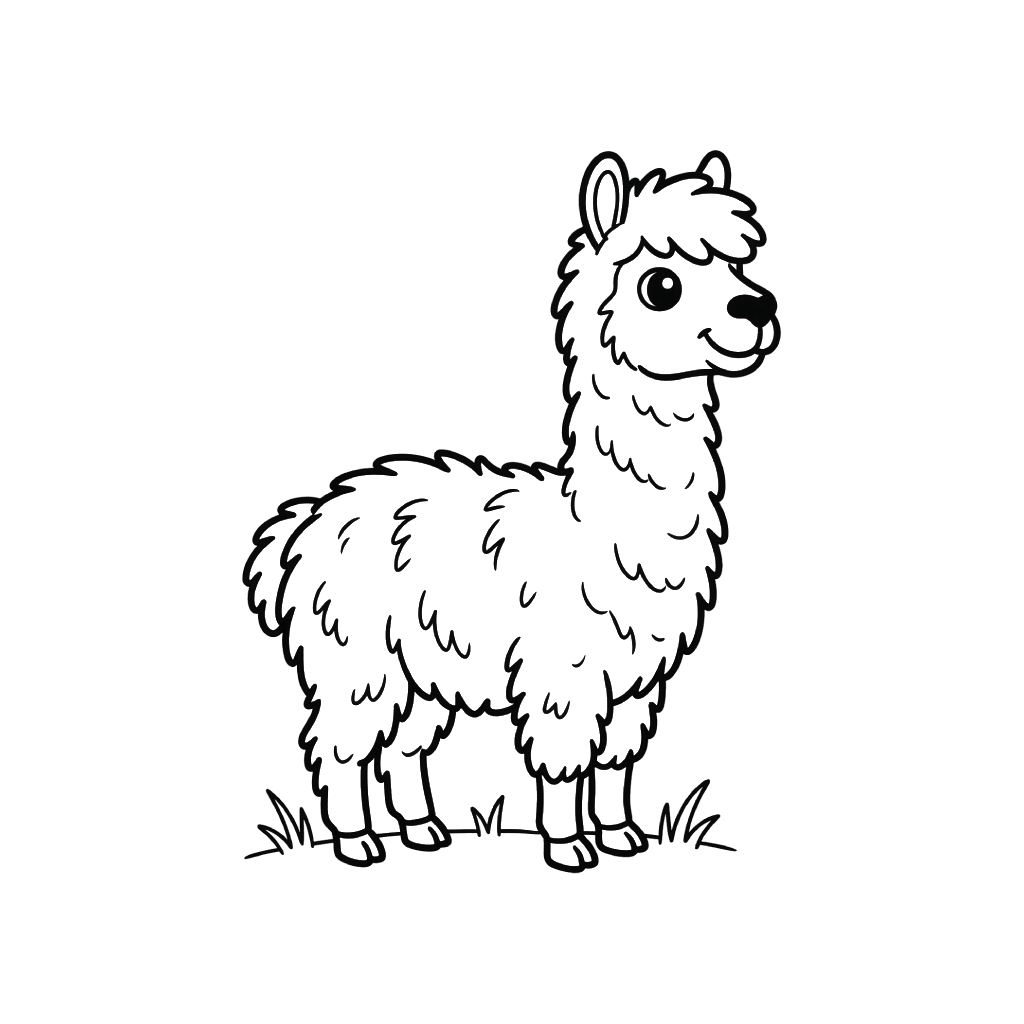 páginas para colorear gratis La Alpaca para adultos
