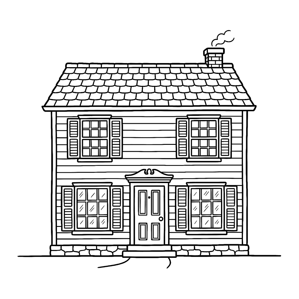 páginas para colorear de árboles La Casa gratis