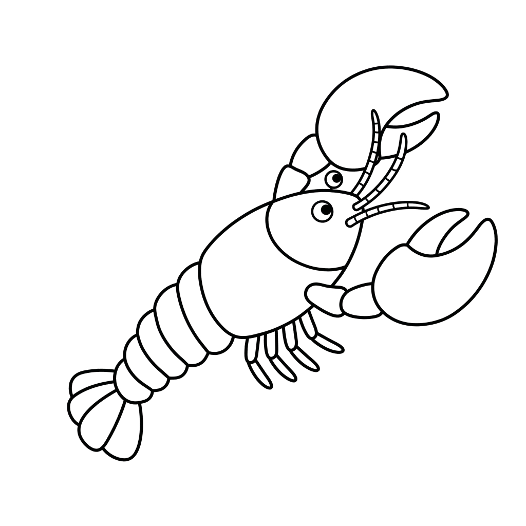 divertidas páginas para colorear Lobster 1