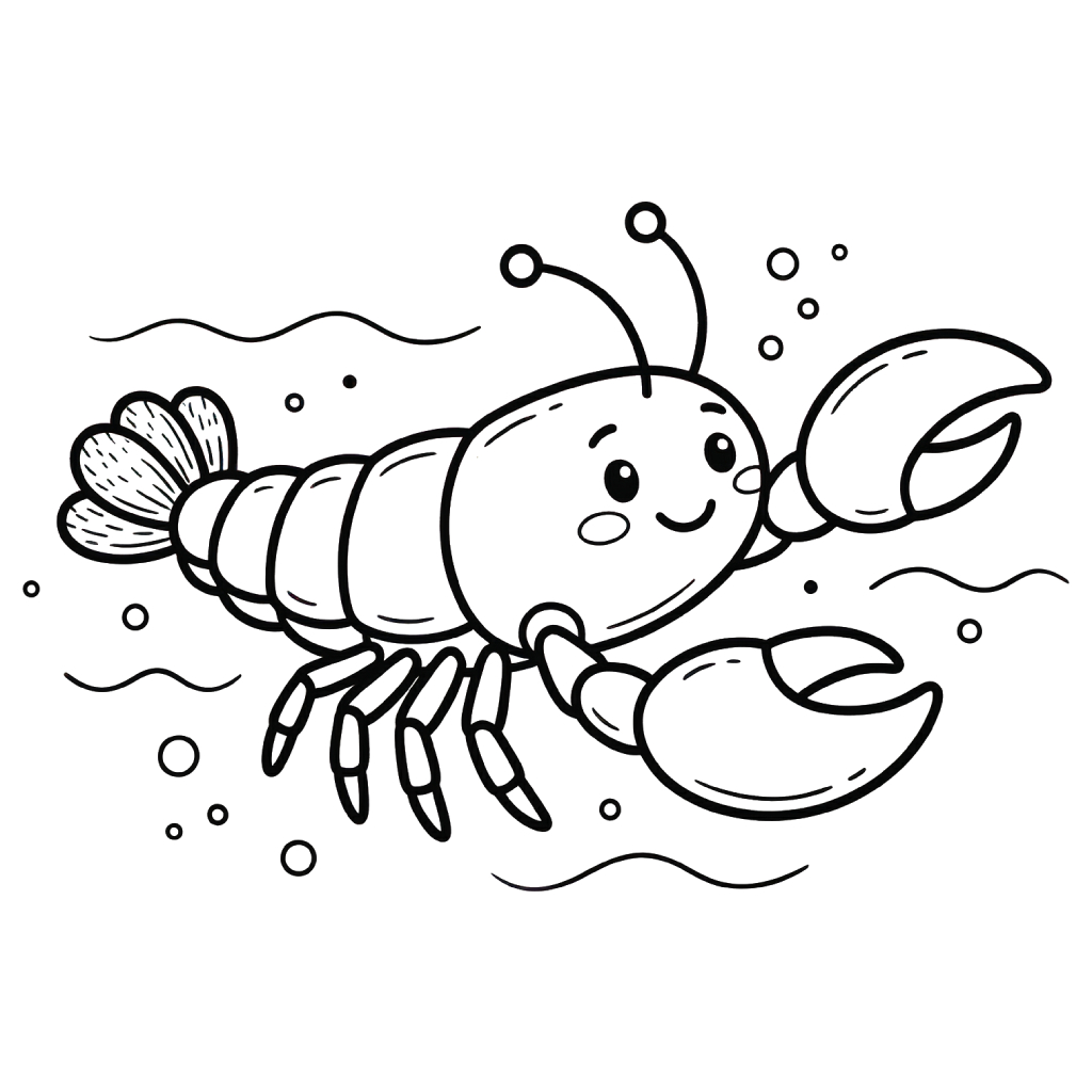 páginas para colorear fáciles de Lobster